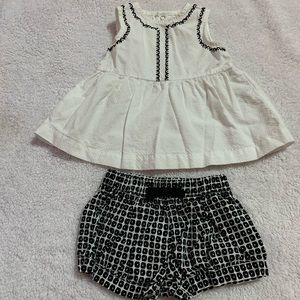 White and black outfit